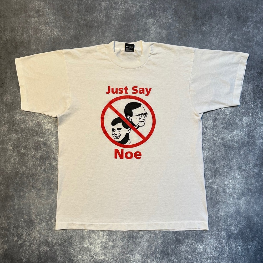 Vintage George Bush Dan Quayle Just Say Noe Graphic‎ T Shirt Men's XL White - Picture 2 of 7